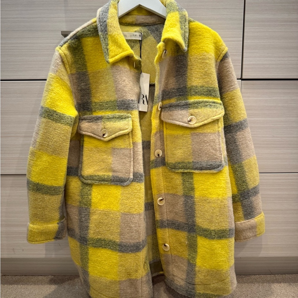 Zara girls flannel jacket nwt